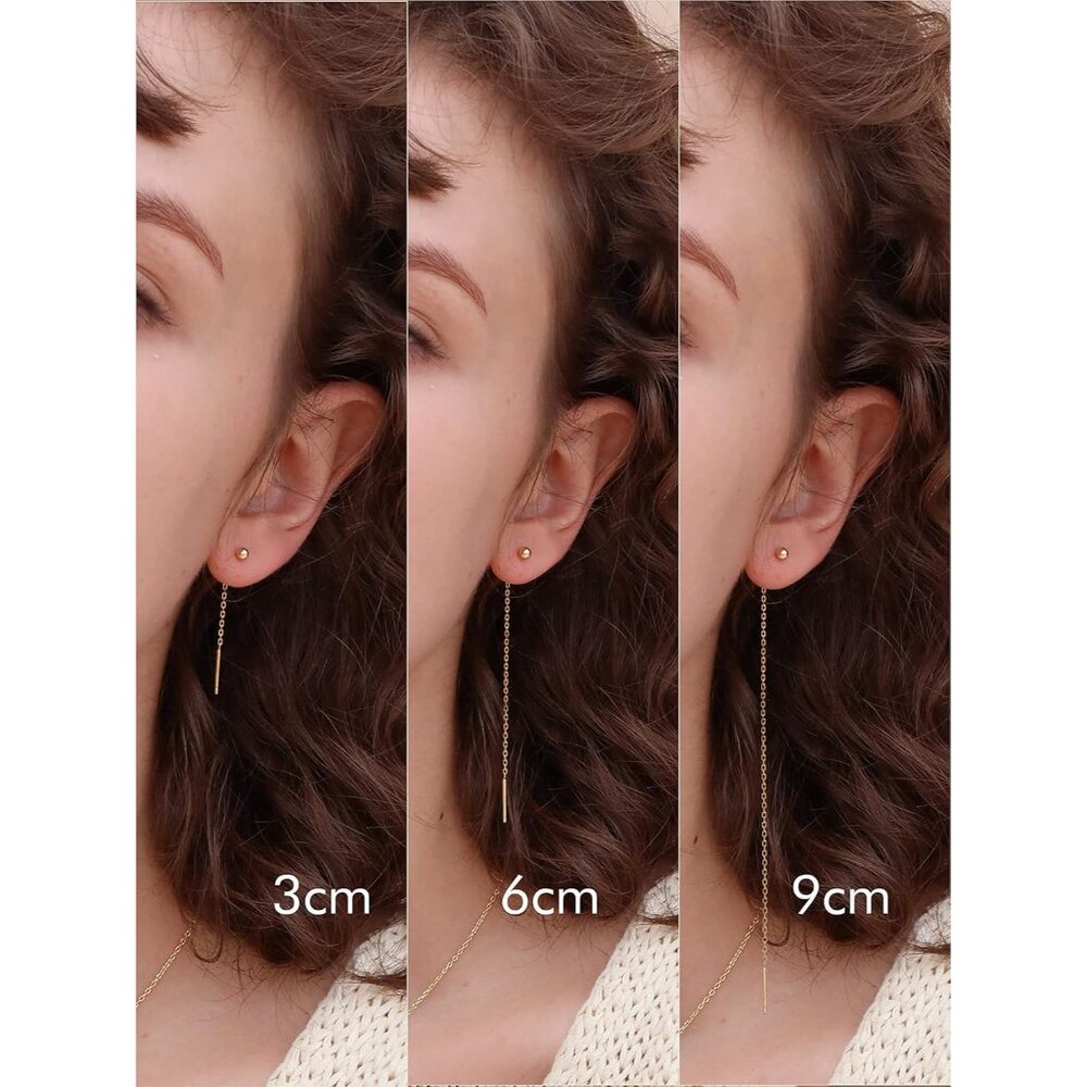 Sterling Silver Minimalist Threader Earrings For … - image 4